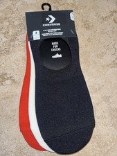 New Converse Flat Knit Wordmark Microfiber Ultra Low Liner Socks 3 Pk 6-12
