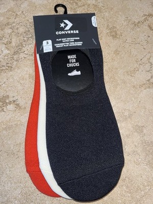 New Converse Flat Knit Wordmark Microfiber Ultra Low Liner Socks 3 Pk 6-12