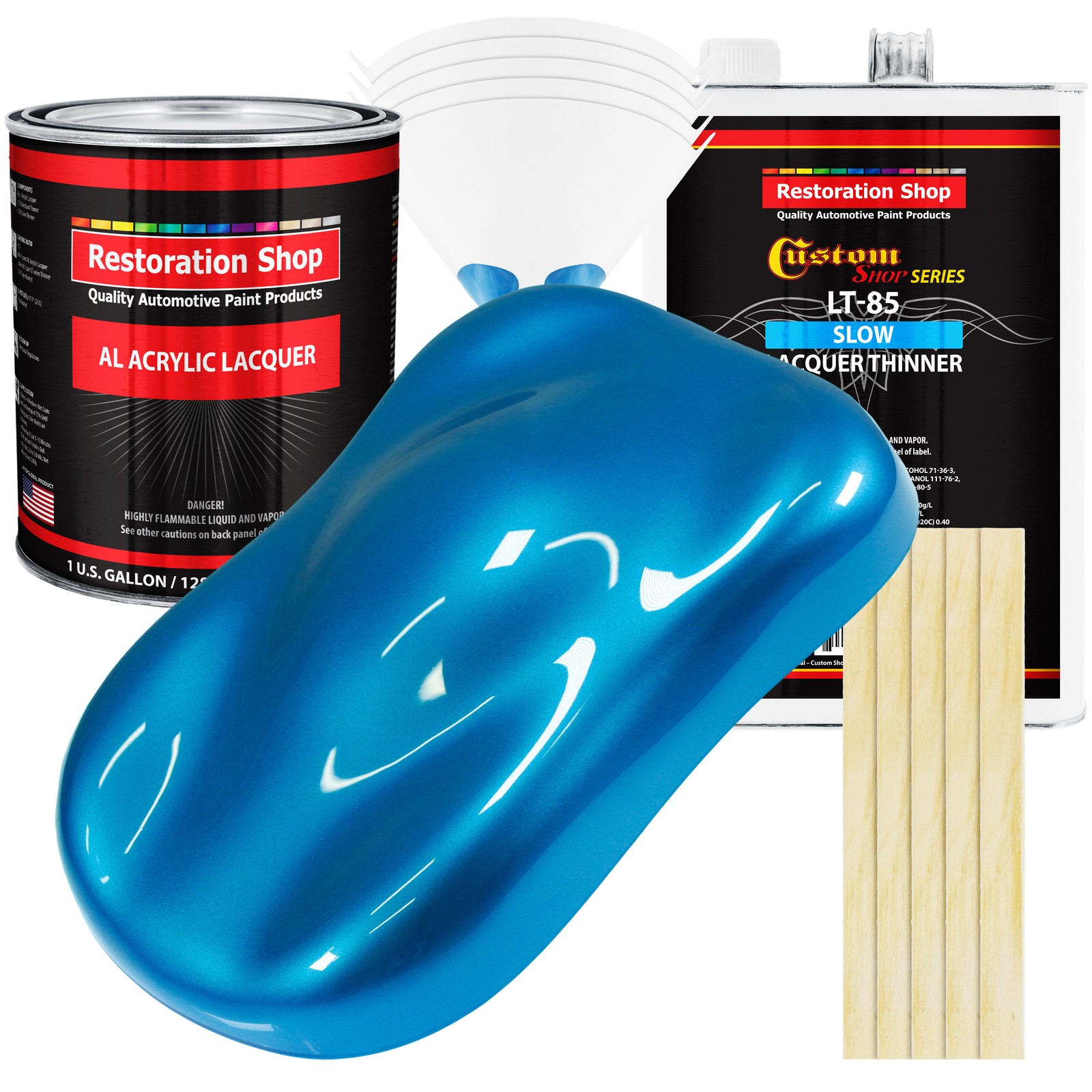 Intense Blue Metallic Acrylic Lacquer Gallon Auto Paint Kit with Slow Thinner