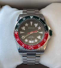GUCCI Dive Watch Quartz Stainless Steel Green Dial 45 mm Men's Watch YA136222