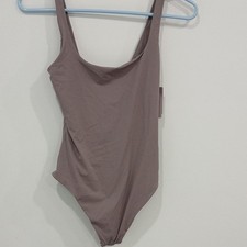 Auden Luxury Collection Gray One-Piece Bodysuit S Wireless Stretch Snap Crotch