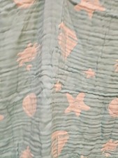 Muslim Baby Blanket 43 X 43 Blue Tan Boat Crab