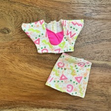 Vintage Barbie Doll Hawaiian Fun 1990 7252 Skirt And Top Outfit Set