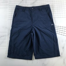 Under Armour Shorts Kids XL Blue Golf Chino HeatGear Twill Flat Front Relaxed