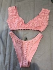 Victoria's Secret PINK Pink Two-Piece Bikini Set Top S Bottom XS
