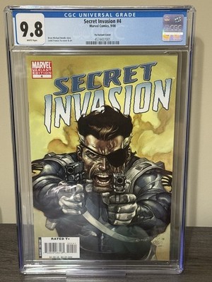 Secret Invasion #4 CGC 9.8 White Pages  Yu Variant Cover Bendis (Marvel 2008)