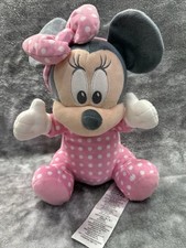 Disney Babies Polka Dot Pink Minnie Mouse Baby Plush Soft Toy Stuffed Animal 11"