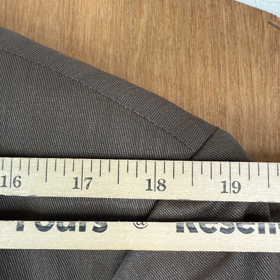 Pal Zileri Suit Mens 42L Brown 3 Button 100% Wool Canvas Pants 35x30 Pleat Italy - Image 4 of 4