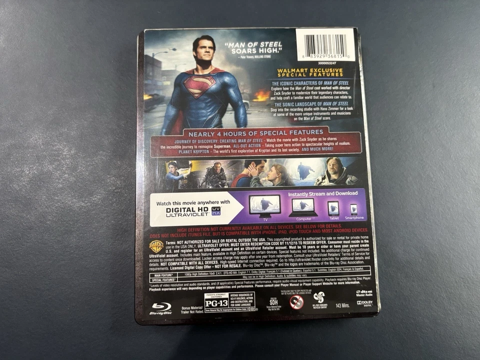 Man of Steel (Blu-Ray, DVD) 3 Disc - Steelbook SEALED DENTED - Image 2 of 4