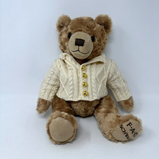 FAO Schwarz Anniversary Bear Plush Bean Bag Animal Teddy Knitted Sweater 11"