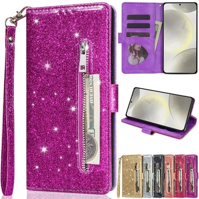 Für Xiaomi 15T Pro 14T 13 Note 14 13 Pro Hülle Leder Glitzer Bling Tasche Cover