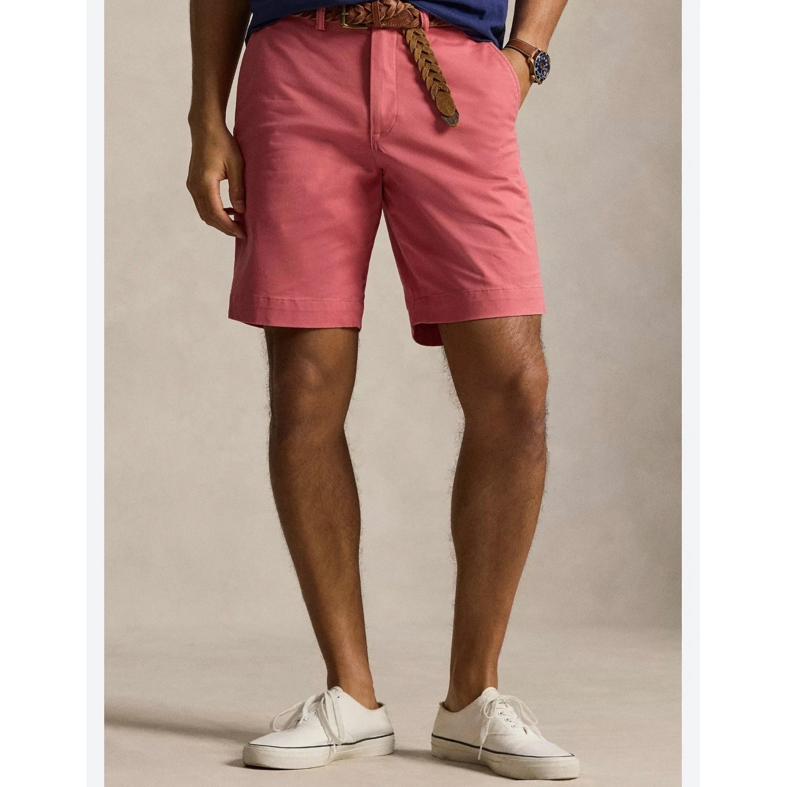 Polo Ralph Lauren Mens Chino Shorts Size 34 Salmon Pink 100% Cotton Twill
