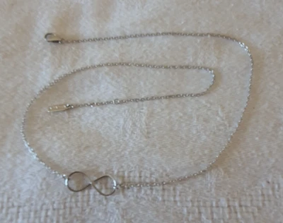 Collier en argent massif Agatha maille jaseron et motif infini - Photo 1/4