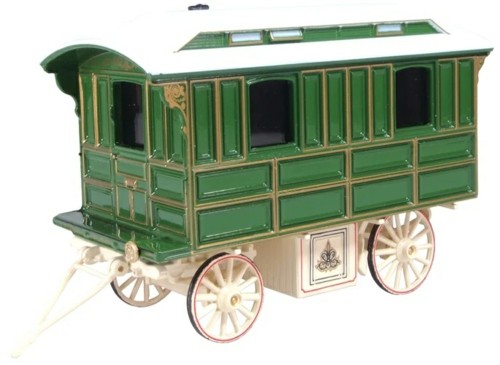 1/87 SHOWMANS LIVING WAGON GREEN/CREAM SLW001