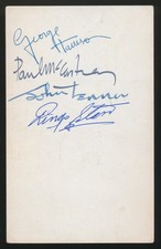 Beatles GREAT MARCH 1963 UK 'FAN CLUB PHOTO CARD SIGNED BY ALL FOUR BEATLES!