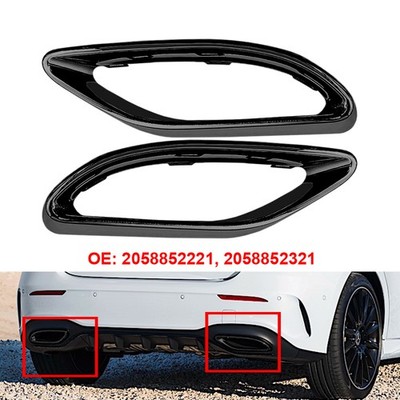 Glanz Schwarz Endrohr Blende Deko Blende für Mercedes Benz A-Klasse W177