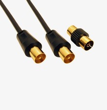 TV Aerial Antenna Lead-Coax Cable Shielded 2m– OFC RFI/EMI Protected Free F-F 