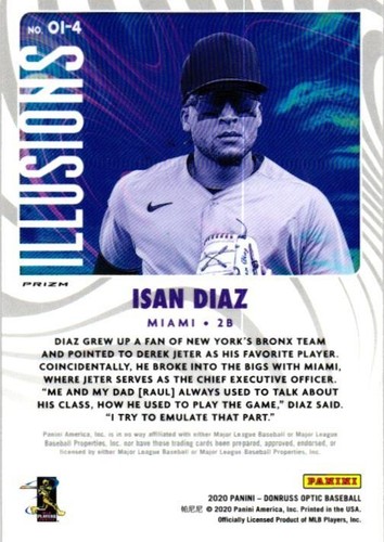 2020 Donruss Optic #OI-4 Isan Diaz Optic Illusions Holo - Picture 2 of 2