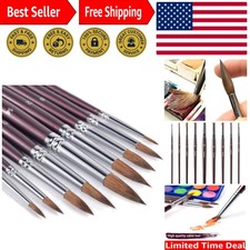 Sable , 9pcs Detail to Mop Kolinsky Sable Brushes Round Pointed Professional ...