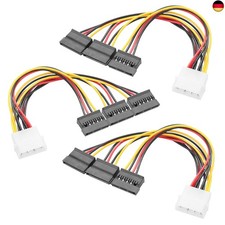 YAODHAOD 3 PCS 4 Pin Molex (LP4) auf 2X / 3X 15 Pin SATA Stromkabel Splitter