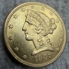 1907 $5 Liberty Head Gold Half Eagle Pre 33 Old Gold Coin!