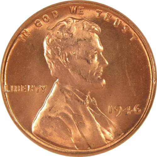 ✅  1946 P BU Uncirculated Lincoln Wheat Cent Choice RED Coin From OBW Bank Roll