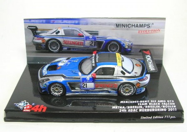 Mercedes-Benz SLS AMG GT3 No. 21 24h Nürburgring 2011 1:43 Minichamps In OVP Mi
