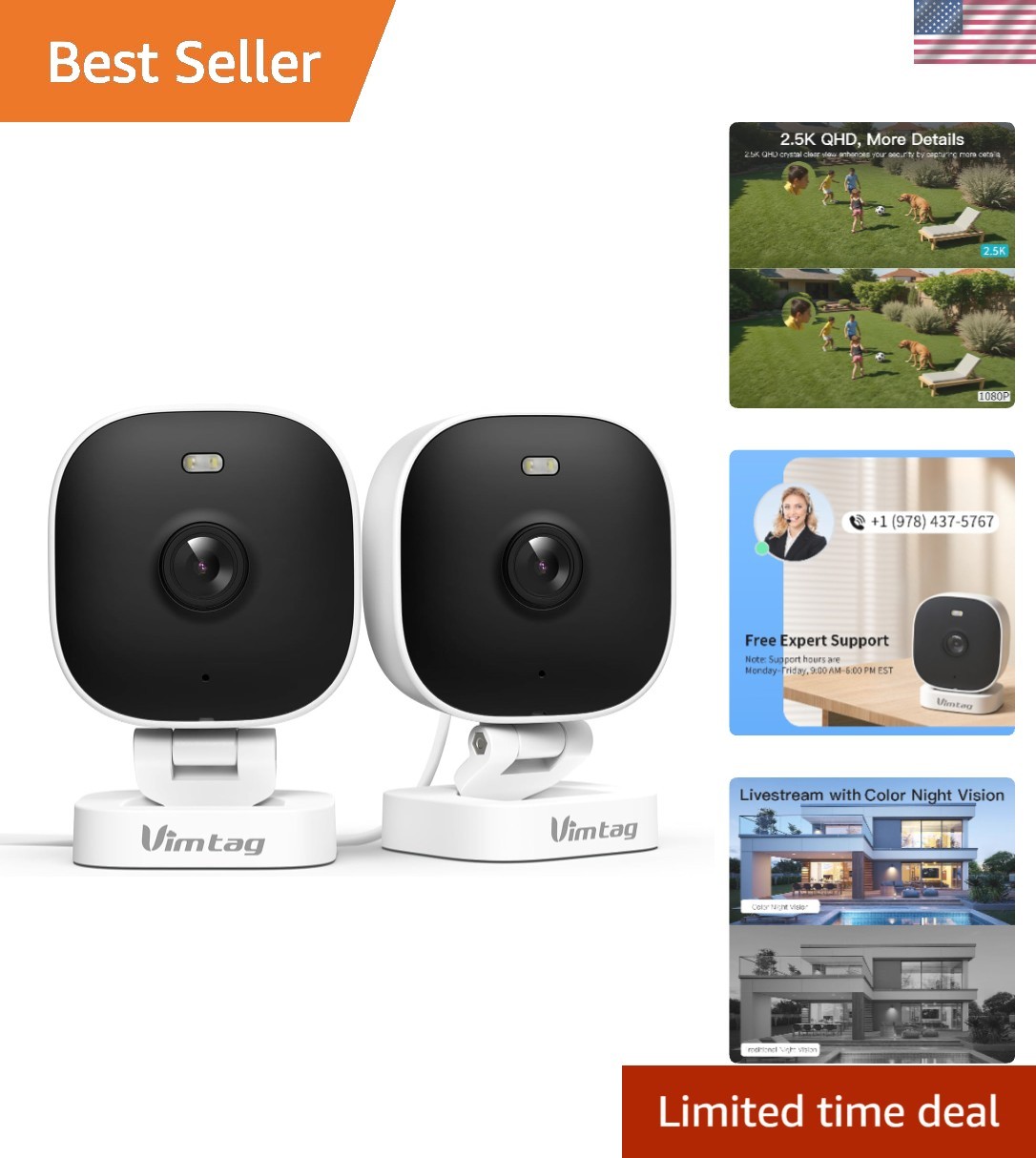 With Color Night Vision & 2-way Audio