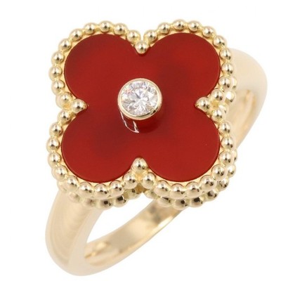 Van Cleef & Arpels Vintage Alhambra 1PD Ring Durchmesser 750YG US#6~6-1/4 P0072162