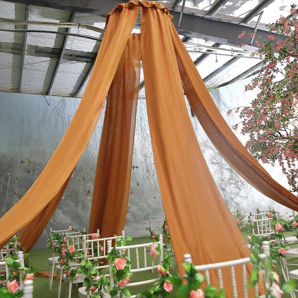 Cortina de techo transparente profesional dorada de 10 x 30 pies cortinas decoraciones de fiesta Foto 2 de 4