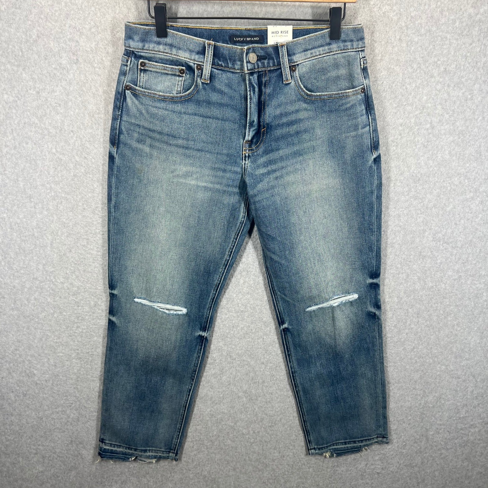 Women 2/26 Blue Distressed Stretch