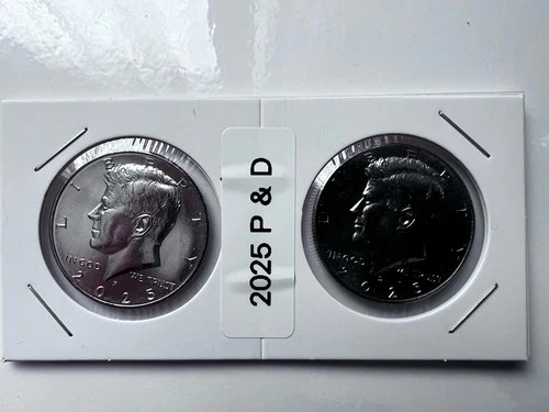 2025 P&D Kennedy Half Dollar Set, from a mint roll. Last Year of Kennedy design