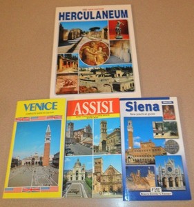 4 Color Travel Books Guides from ITALY: Venice, Assisi, Siena, Herculaneum