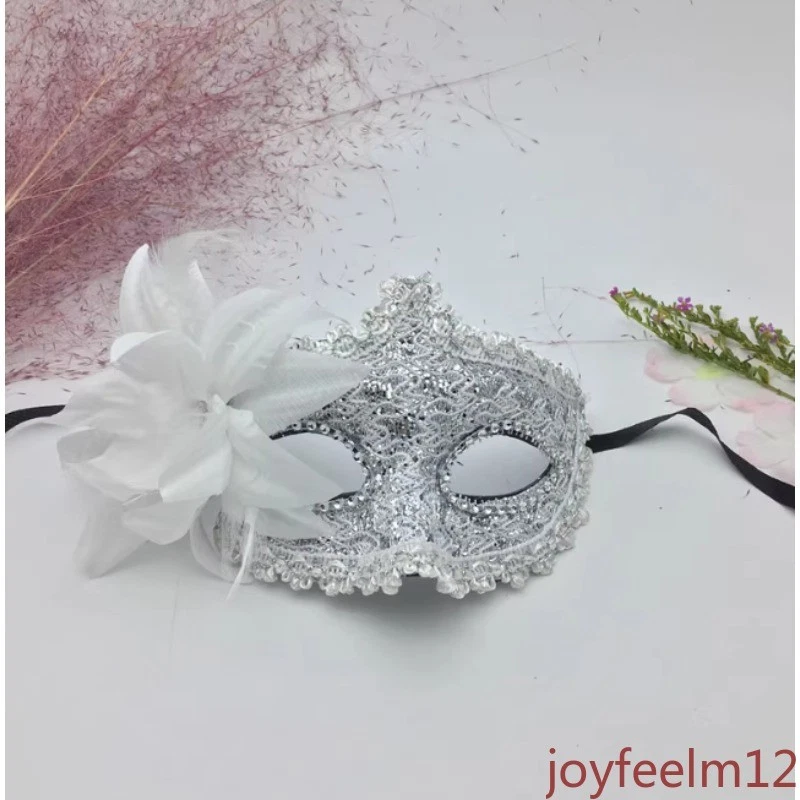Half-Face Mask Woman Adult Child Halloween Cosplay Makeup Ball Princess Black - Image 3 of 4