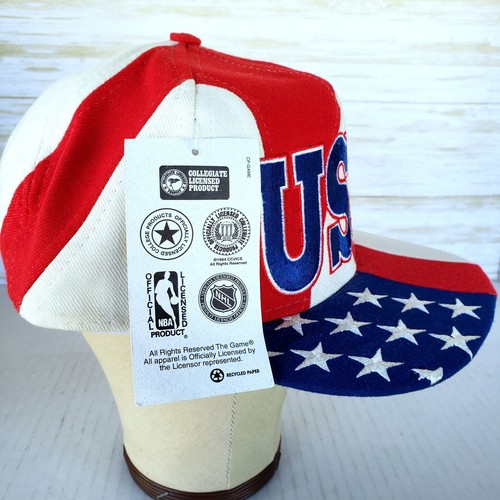 80s Vintage The Game USA 1984 Olympics Snapback Hat NOS w Tag United States Flag - Picture 7 of 10