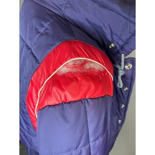 Abrigo de esquí vintage años 70 Envoy The Now chaqueta para mujer retro acolchado púrpura azul rojo S - Imagen 8 de 13