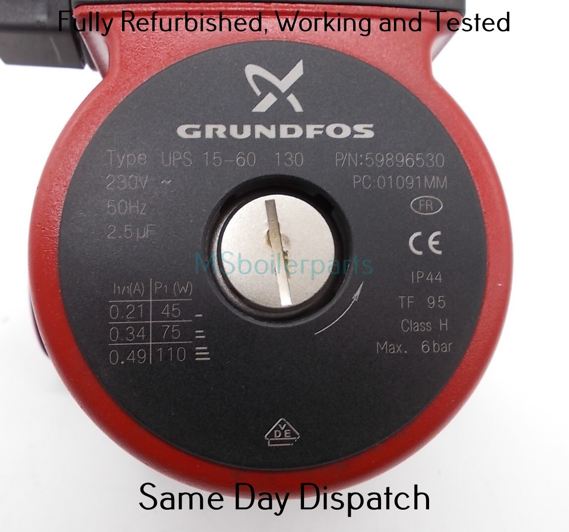 Grundfos UPS 15-60 130 with 1 1/2'' bsp central heating pump (with new  washers) | eBay