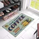 Vintage Style "Fresh Brewed Coffee Served Here" Door Mat Indoor Outdoor Decor