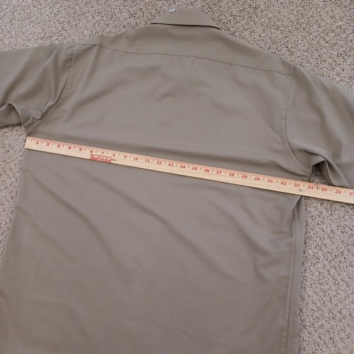 Natural Issue Shirt Mens Size 16 Solid Beige Long Sleeve Button Up Polyester - Picture 8 of 11