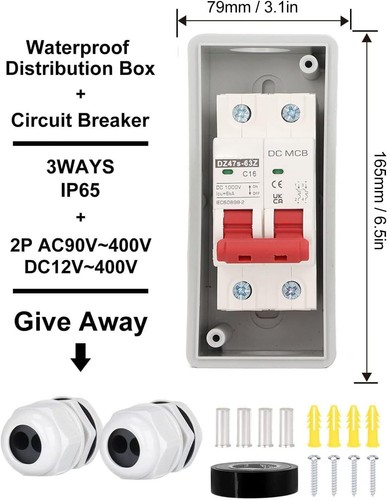 2P Photovoltaic System DC Miniature Circuit Breaker Solar IP65 Waterproof PV - Picture 2 of 50