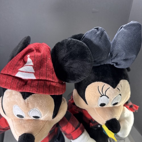 Gemmy Disney Natale Topolino e Minnie Porta Saluti Flanella Denim Vestiti �� - Foto 6 di 6