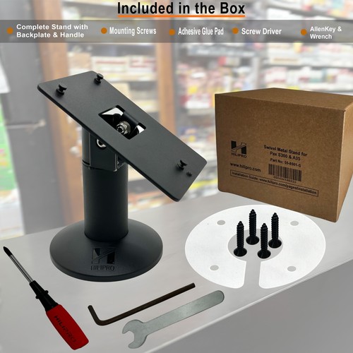 Soporte Hilipro para Verifone MX915 - Metal resistente - 4,7" de alto - Giratorio e inclinable - Imagen 2 de 19