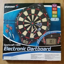 Sportcraft 1000 Electronic Dartboard LCD Scoring Display Sound Effects NEW