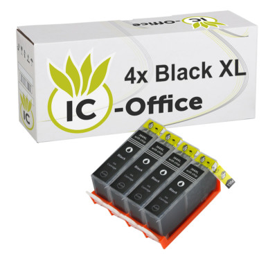 4 Tintenpatronen black für HP 364XL Drucker HP Photosmart Premium Touchsmart C 3
