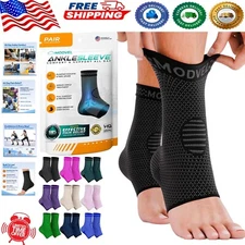Copper-Infused Ankle Brace for Sprained Ankle & Plantar Fasciitis Relief - Large