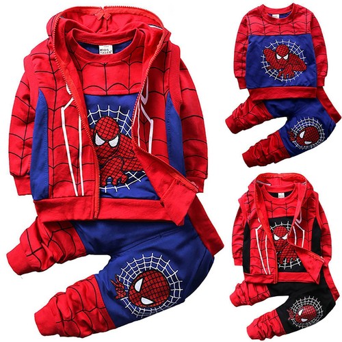 Jungen Kinder Spiderman Trainingsanzug Set Sweatshirts Kapuzenpullover Outfit
