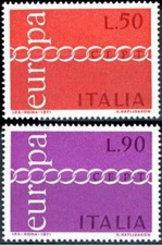 Italy #Mi1335-Mi1336 MNH 1971 Europa CEPT Chain [1038-1039 YT1072-YT1073]