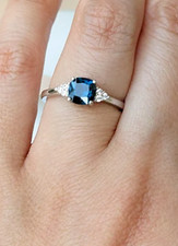 Teal Sapphire Ring-925 Silver Ring-valentine day gift- birthday gift For Her