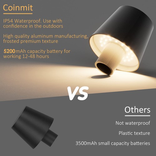 5200mAh LED Flaschenaufsatz USB TischLampe Flaschen-Leuchte Deko-Licht Dimmbar - Bild 18 von 18