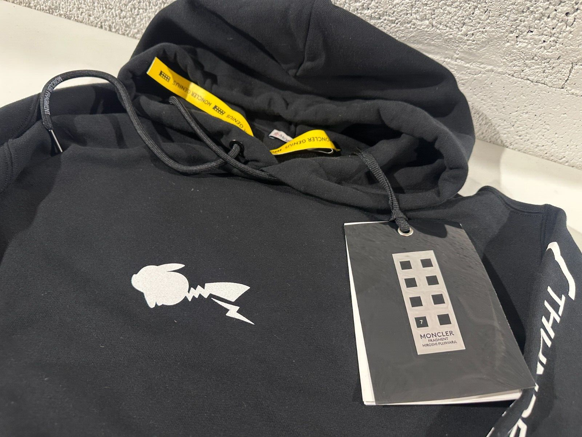NEW Moncler Fragment Pokemon Thunderbolt Project Hoodie Blk